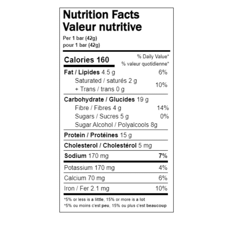 Chocolate Almond Protein Bars nutrition fact