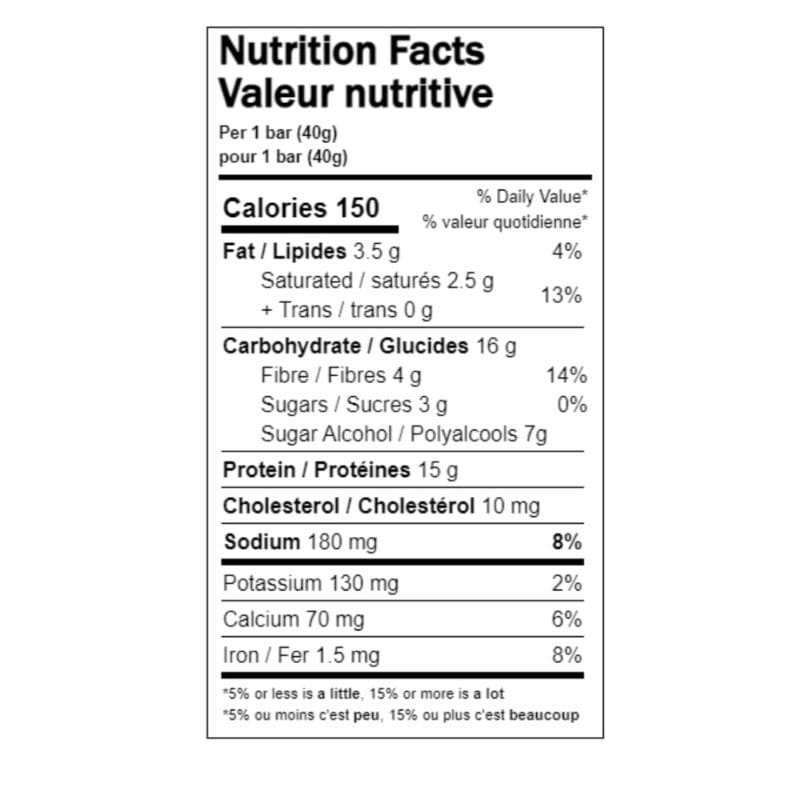 Cranberry Pomegranate Protein Bars nutrition fact