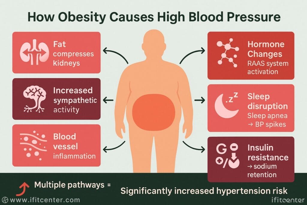 How does obesity raise blood pressure